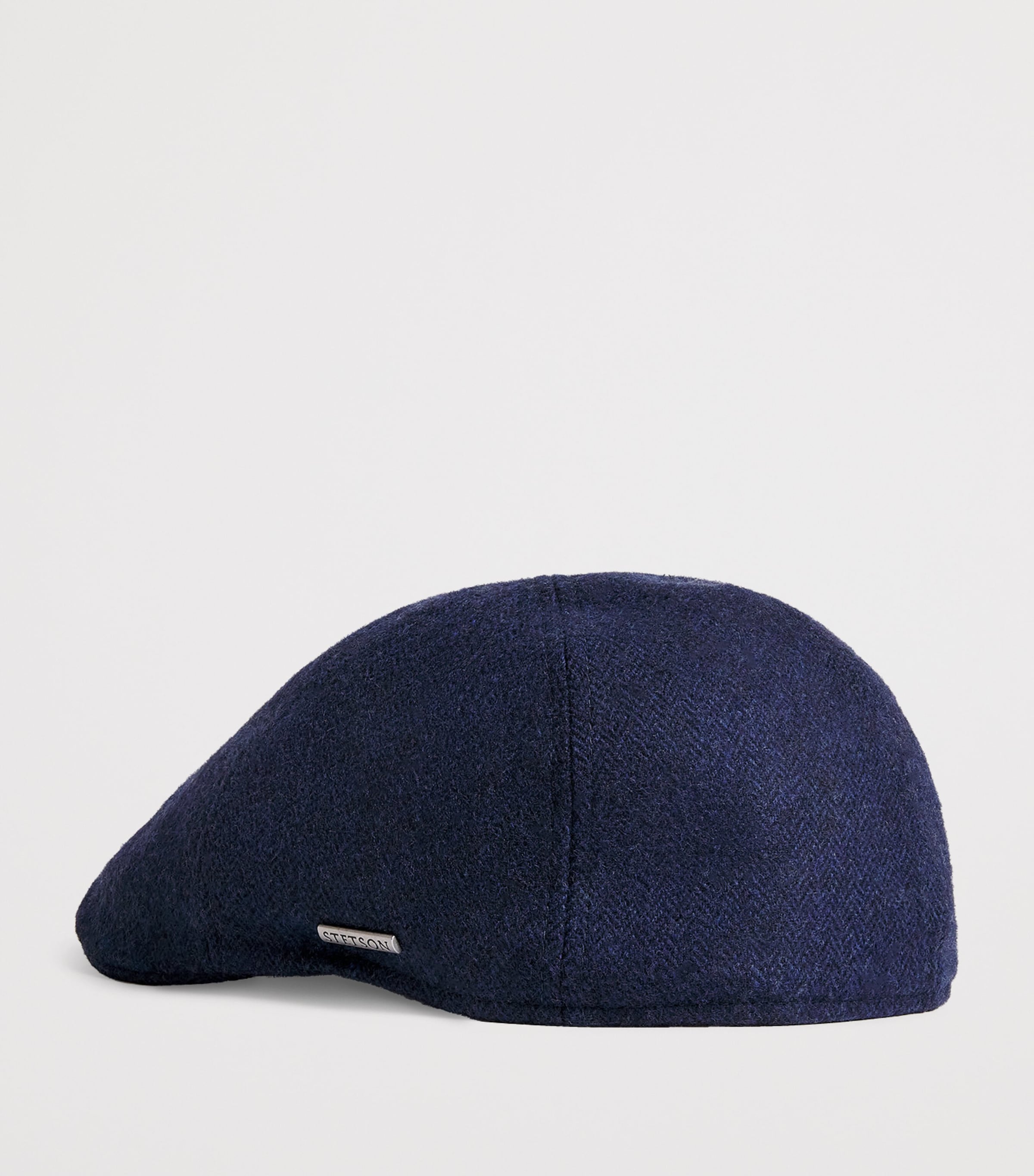 Wool-Blend Herringbone Texas Flat Cap 321 - NAVY HERRING Image 3