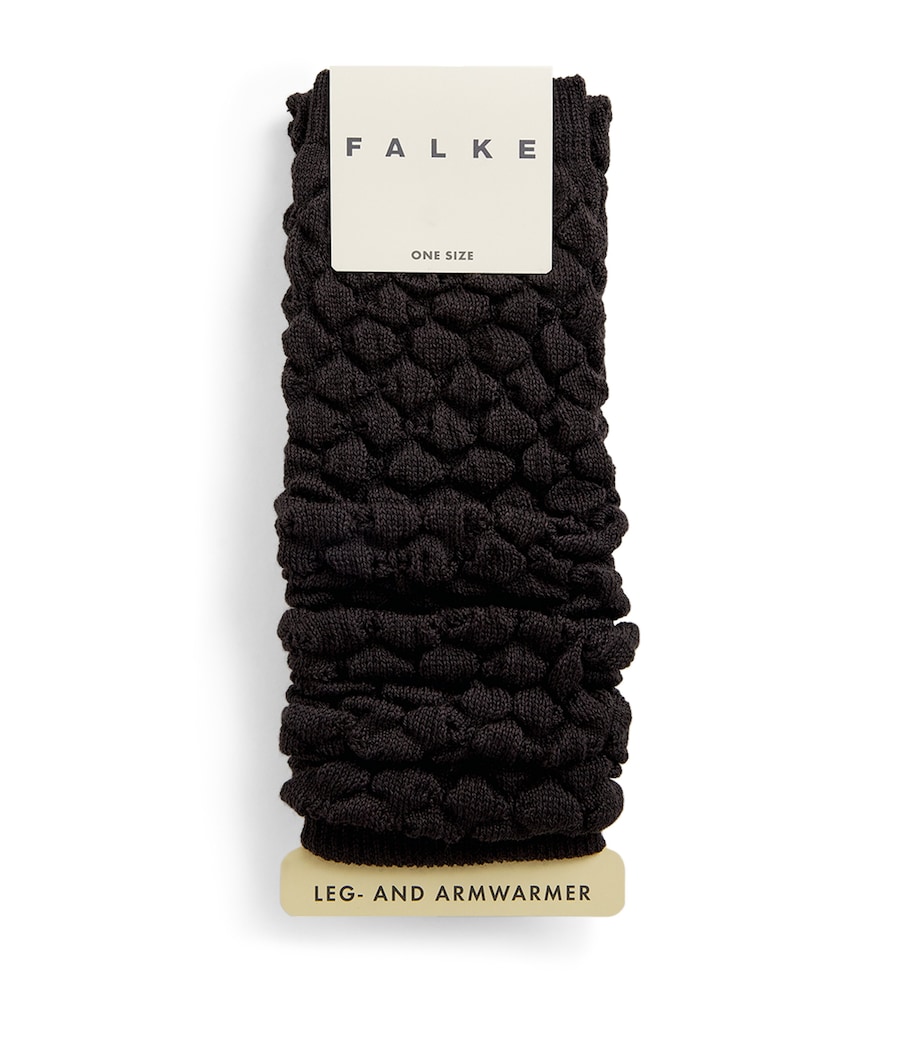 Falke Womens Wool-Blend Haze Leg-Warmers Brown Image 1