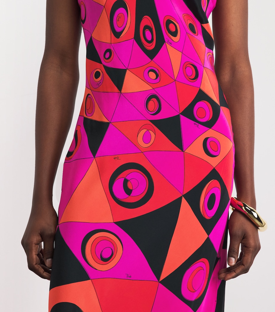 PUCCI Womens Silk Occhi Maxi Dress Fuchsia Image 5