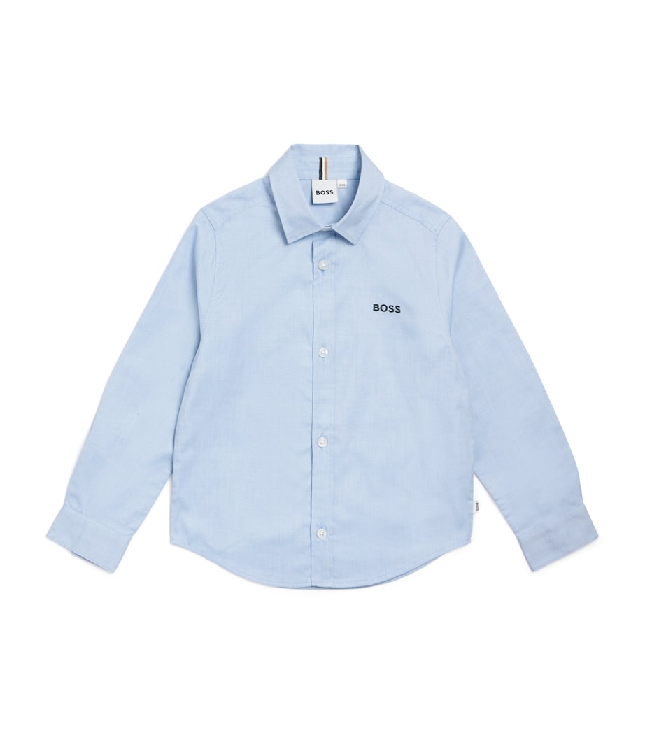 Cotton Shirt (5-16 Years) PALE BLUE BLACK Image 1