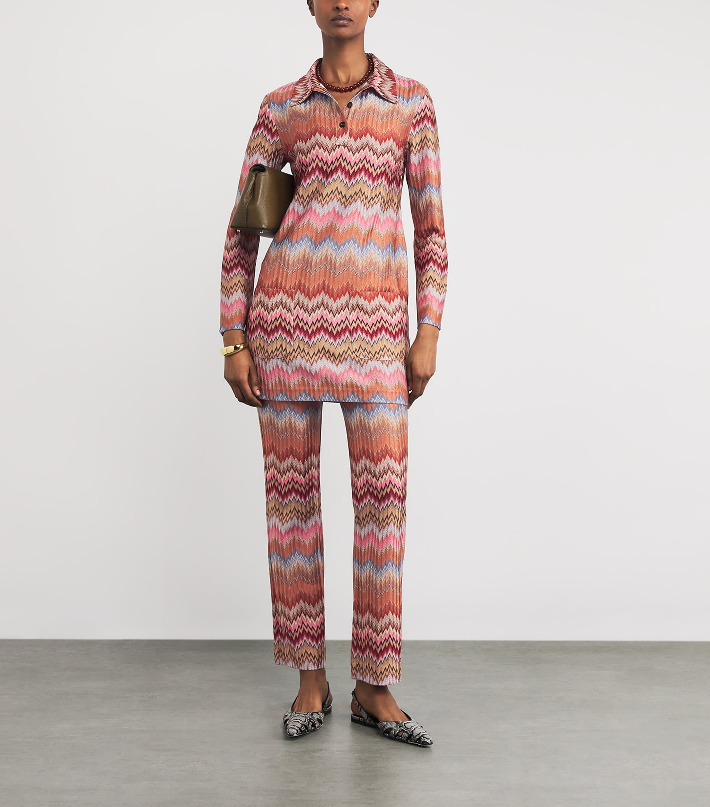 Snake Chevron Mini Dress SM9Y1 PINK/RUST TONE Image 2