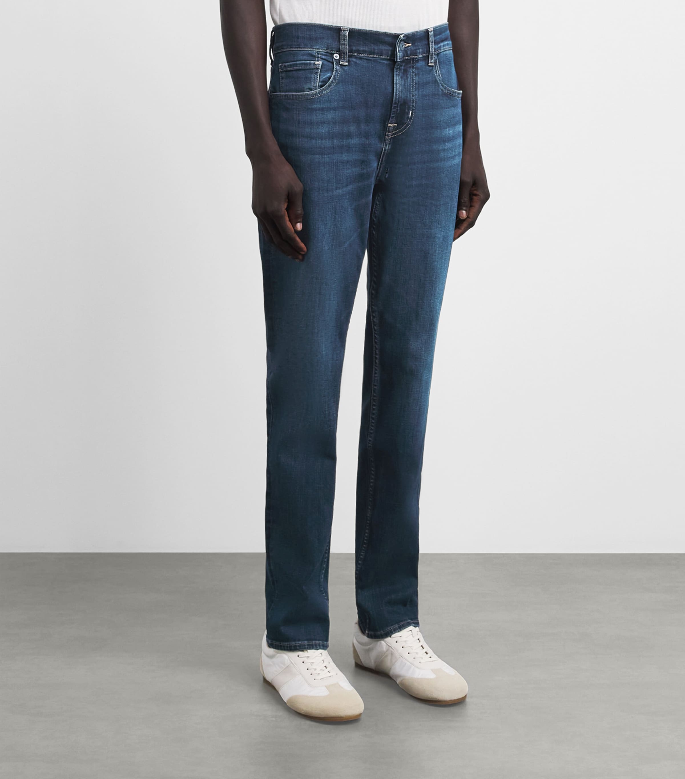 7 For All Mankind Mens Slimmy Jeans Dark Blue Image 4