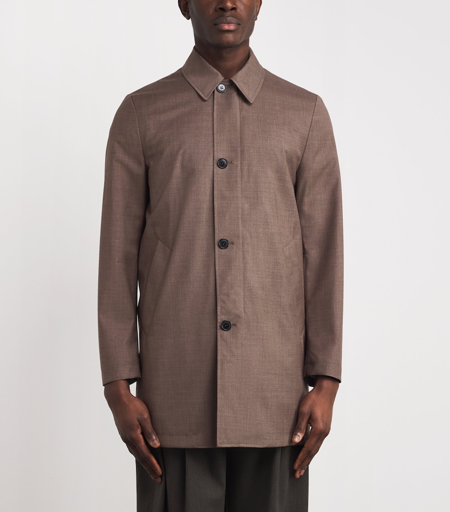 Wool Gilet-Lined Mac Coat BROWN-65 Image 3