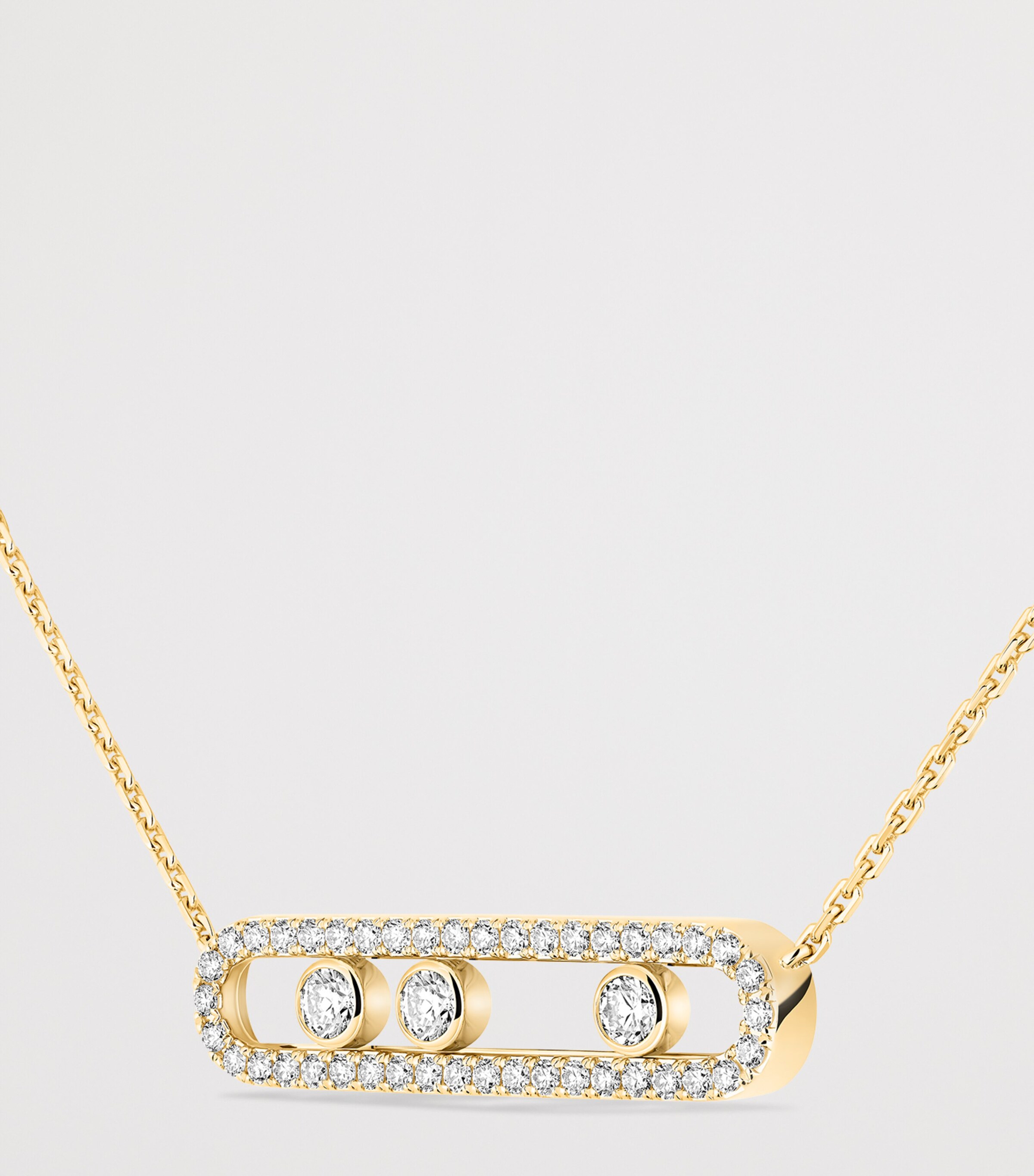 Messika Move Classique Yellow Gold and Diamond Pavé Necklace Yellow Gold Image 3