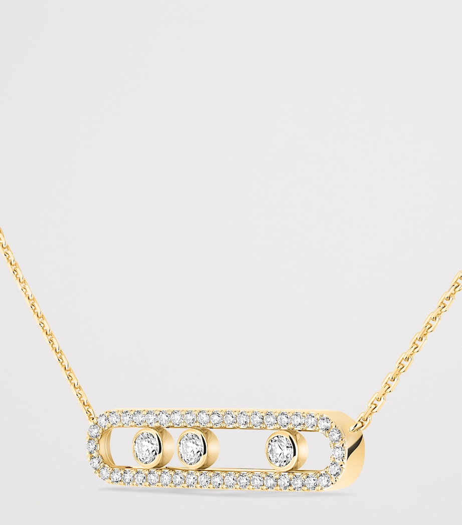Messika Move Classique Yellow Gold and Diamond Pavé Necklace Yellow Gold Image 3