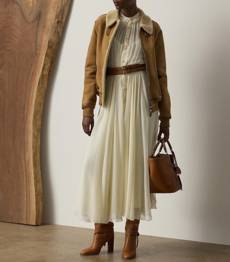 Shearling Bomber Jacket HONEY/CREAM Image 2