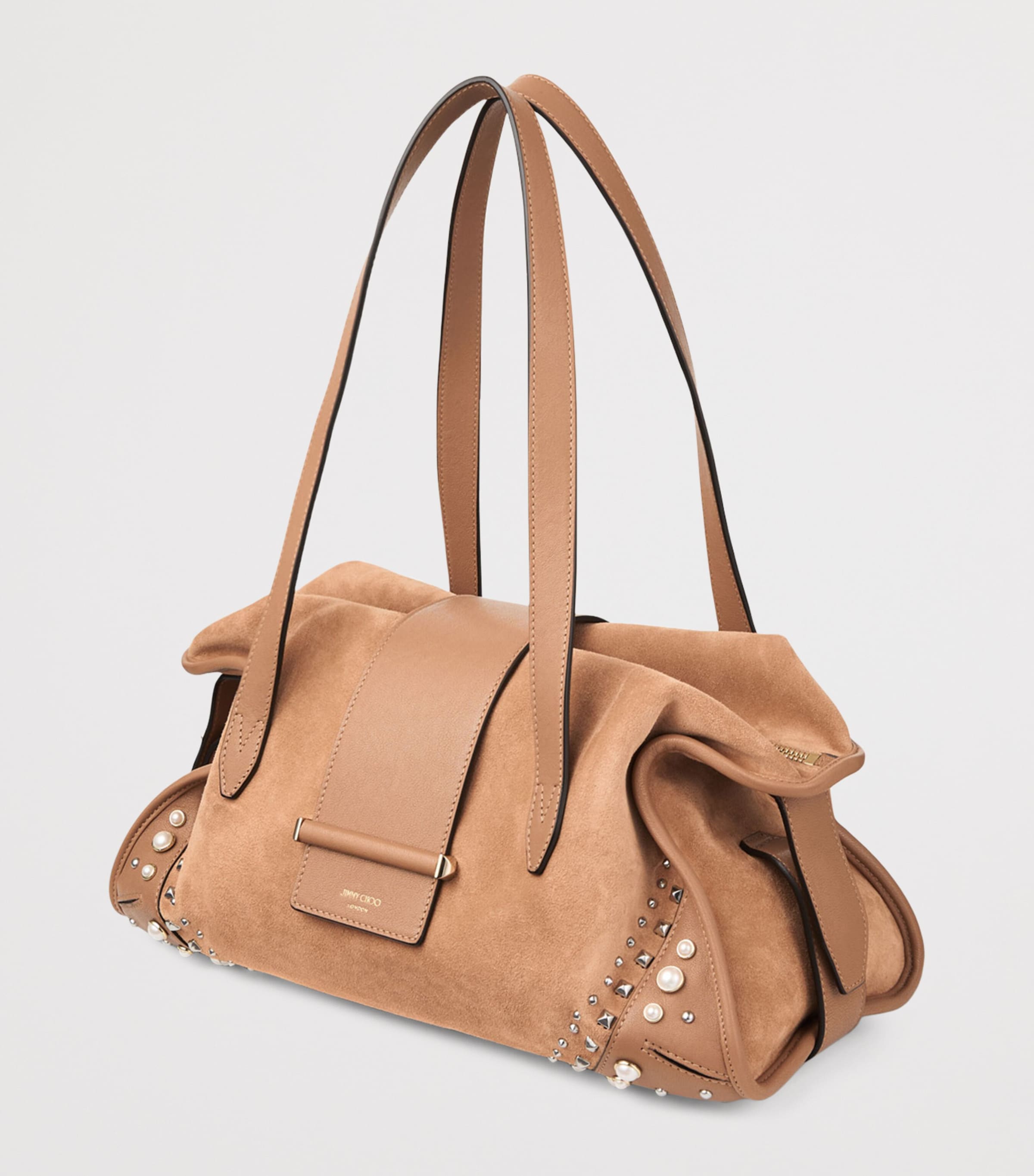 Suede Bar Holdall Bag TOFFEE/IVORY/SHINY G Image 2