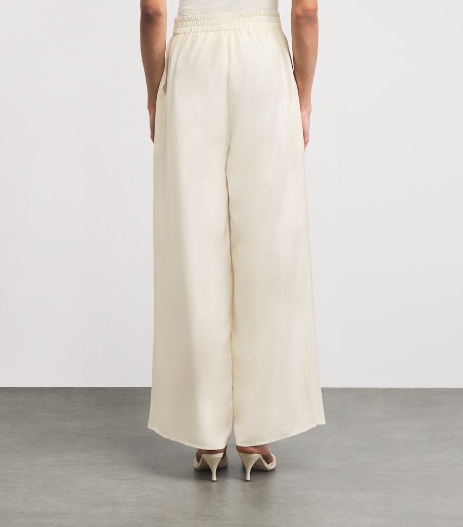 Le Kasha Womens Silk Pamir Wide-Leg Trousers Cream Image 5