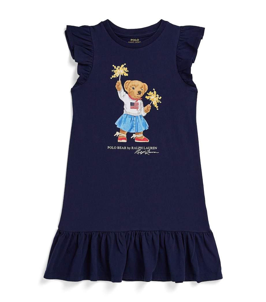Cotton Polo Bear Dress (2-7 Years) NEWPORT NAVY Image 1