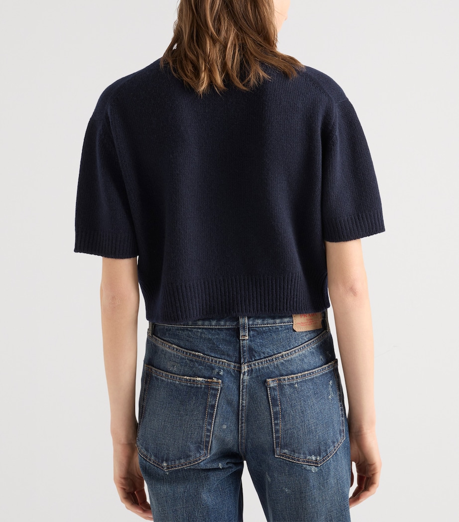Prada Womens Wool-Cashmere Logo Sweater Image 5