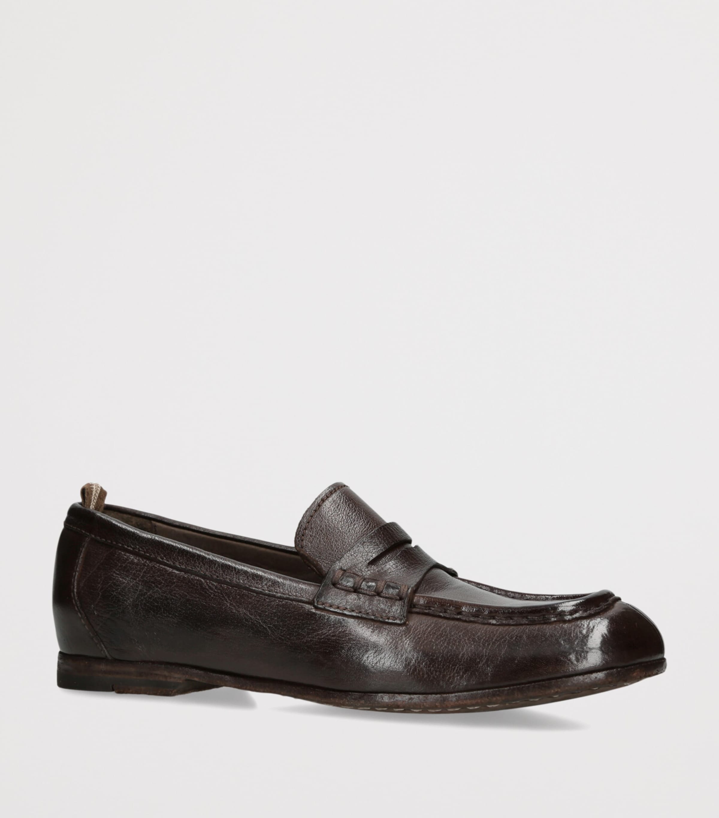 Officine Creative Leather Badge Loafers Dark Brown Image 2