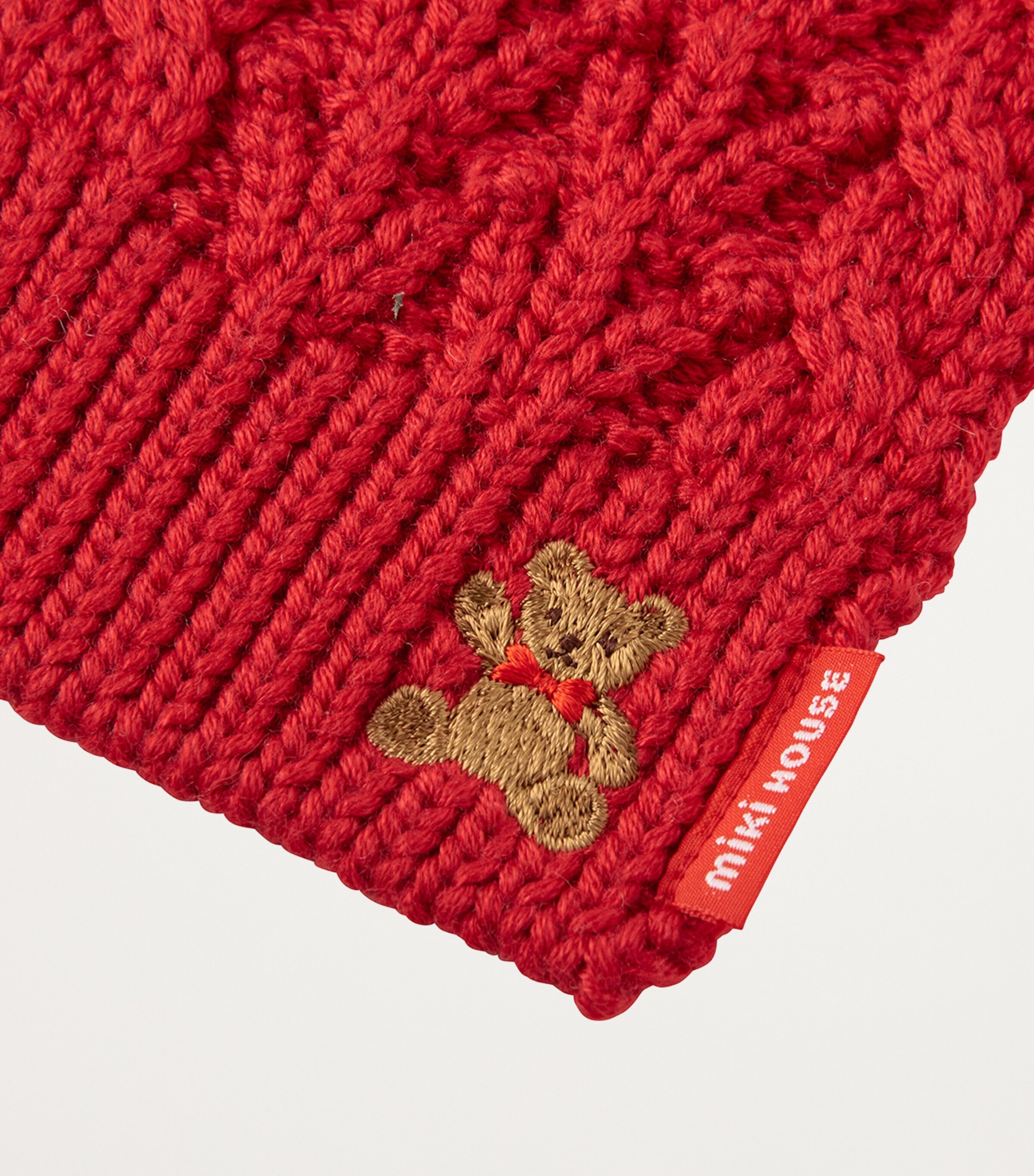 Cable-Knit Bear-Embroidered Scarf 2 Image 4