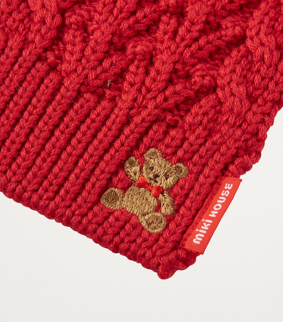Cable-Knit Bear-Embroidered Scarf 2 Image 4