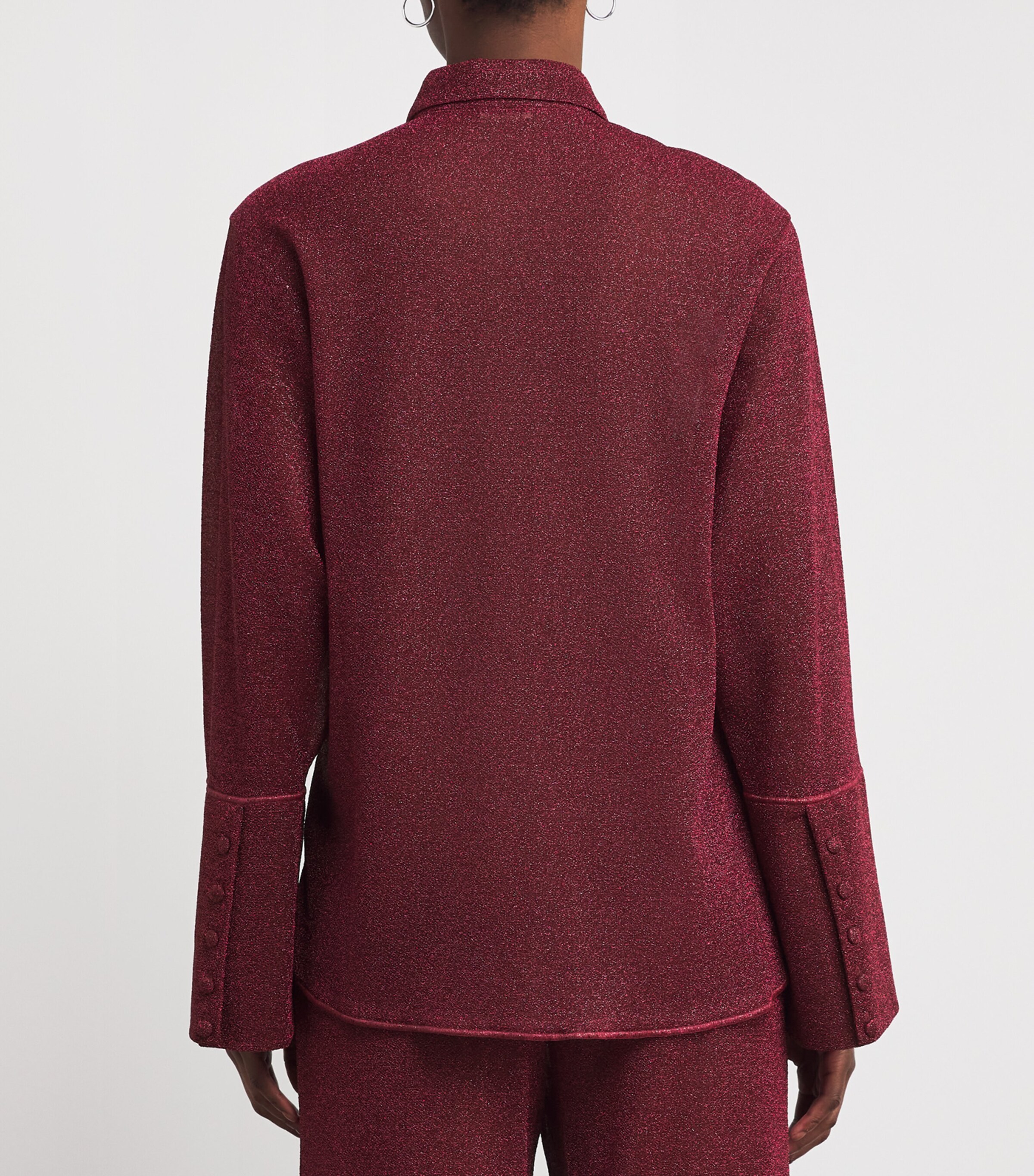 Oséree Womens Glazed Lumière Shirt Burgundy Image 4