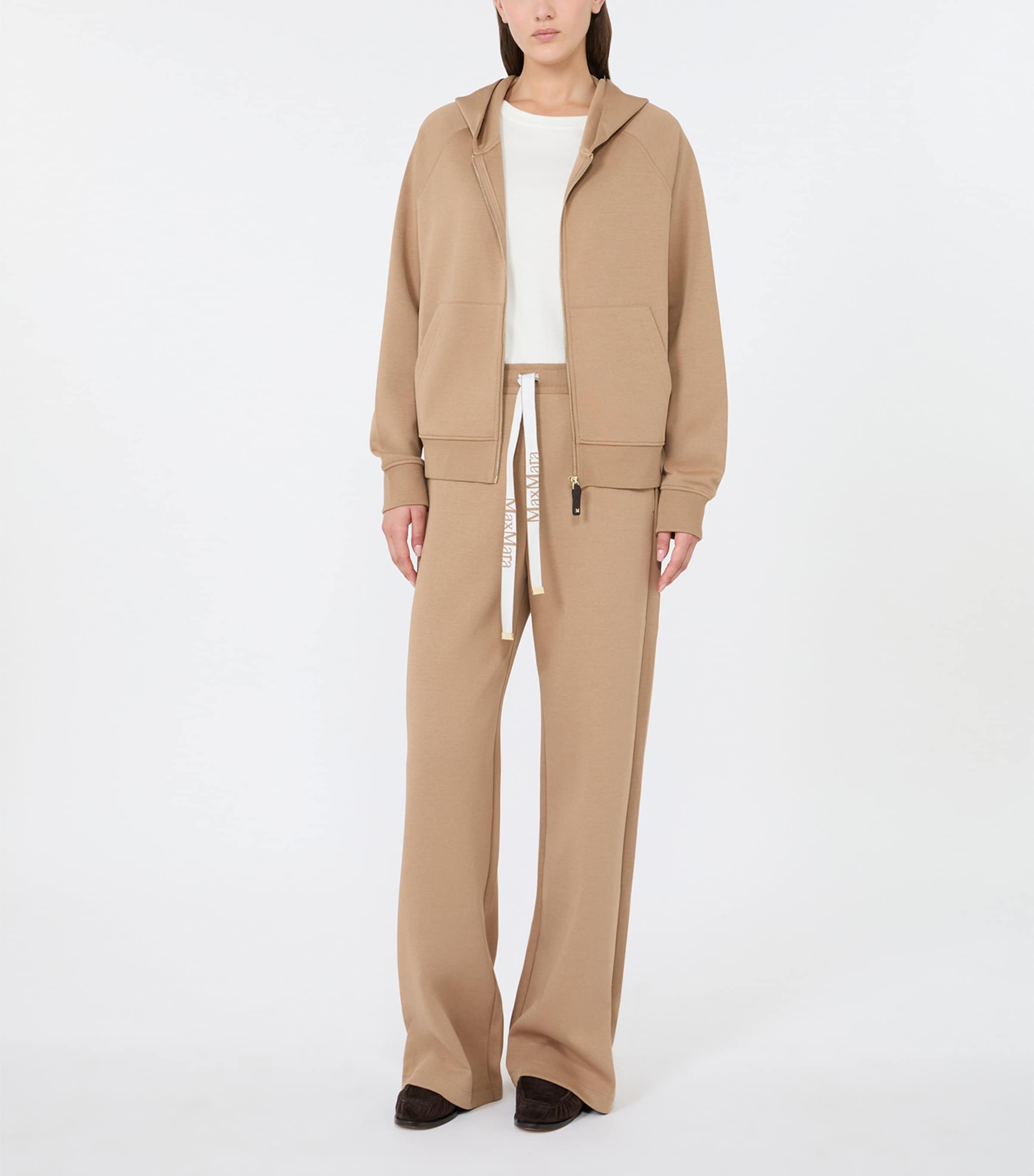 Max Mara Womens Logo-Tape Sweatpants Camel Image 2