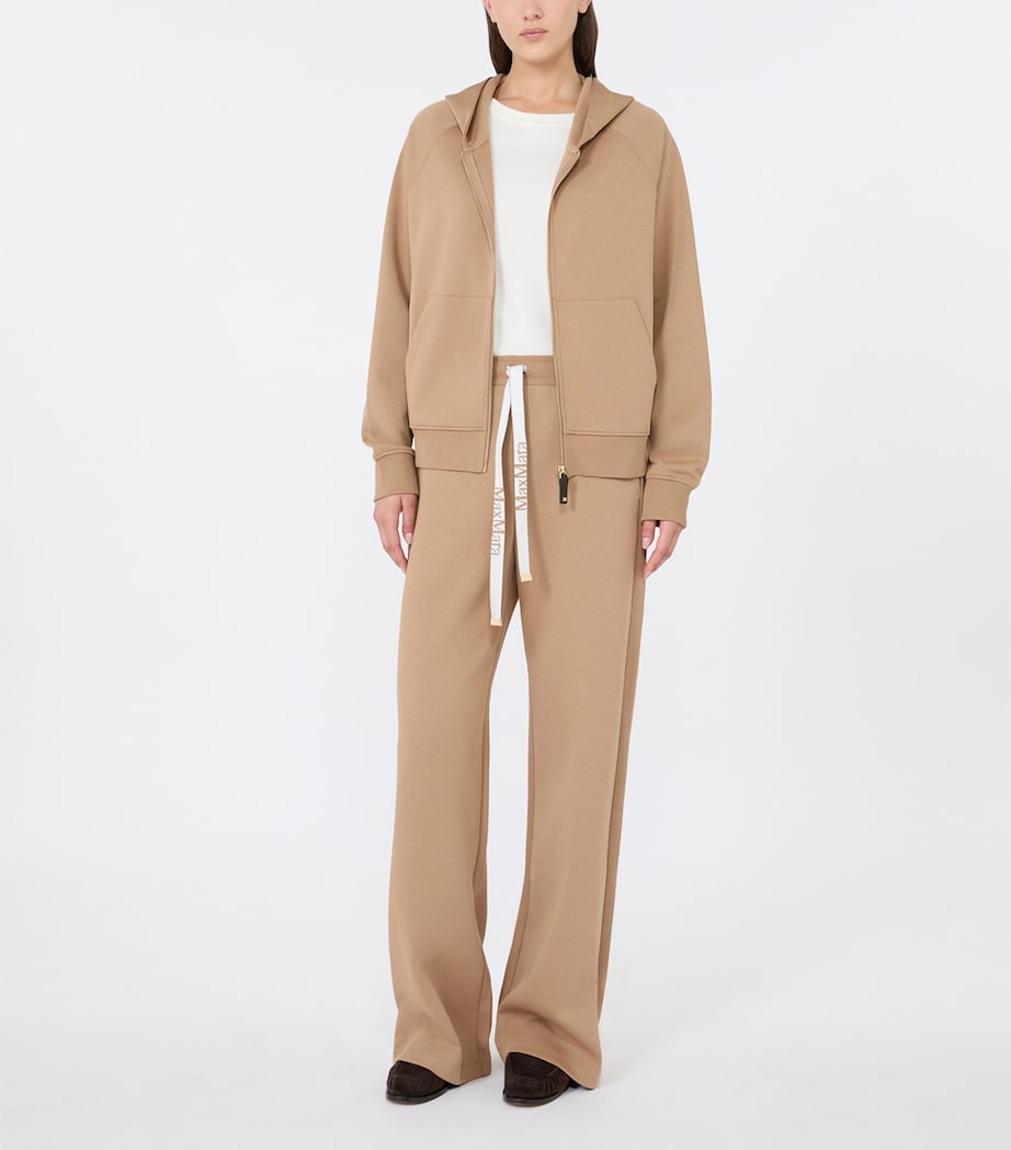 Max Mara Womens Logo-Tape Sweatpants Camel Image 2