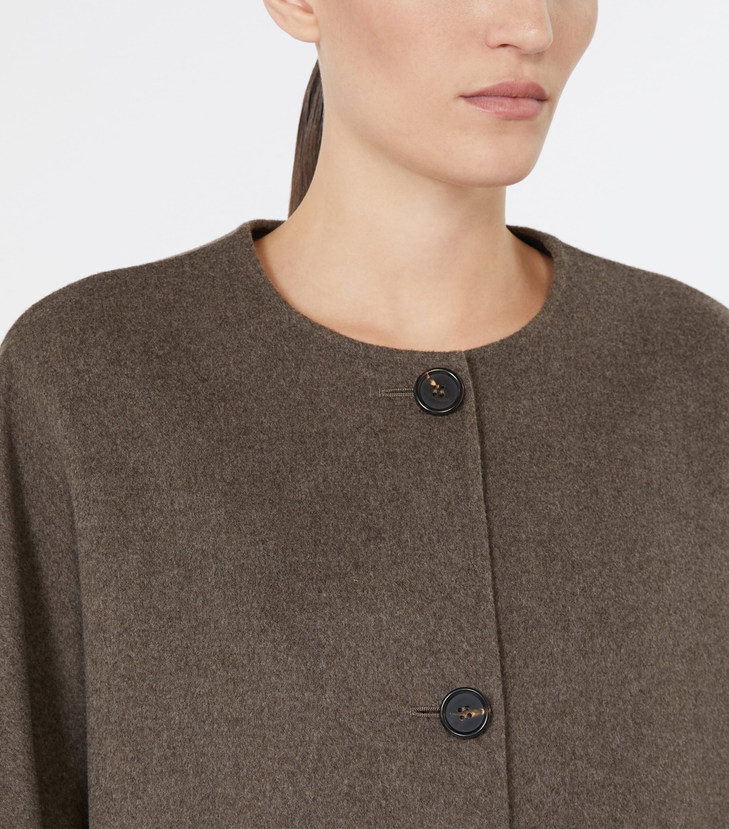 Max Mara Womens Virgin Wool Scarf-Neck Jacket Medium Grey Image 5
