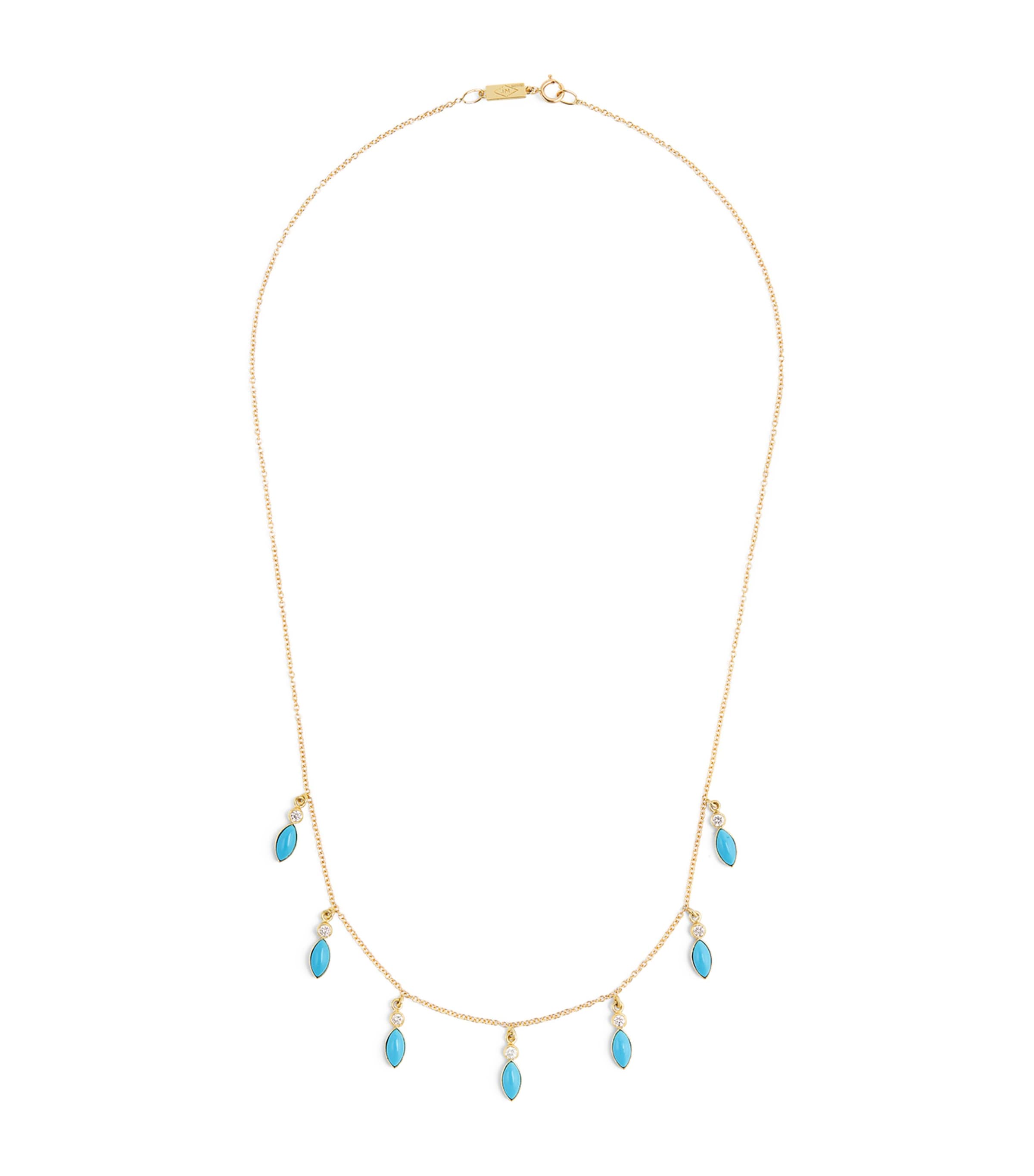 Jennifer Meyer Yellow Gold, Diamond And Turquoise Shaker Necklace