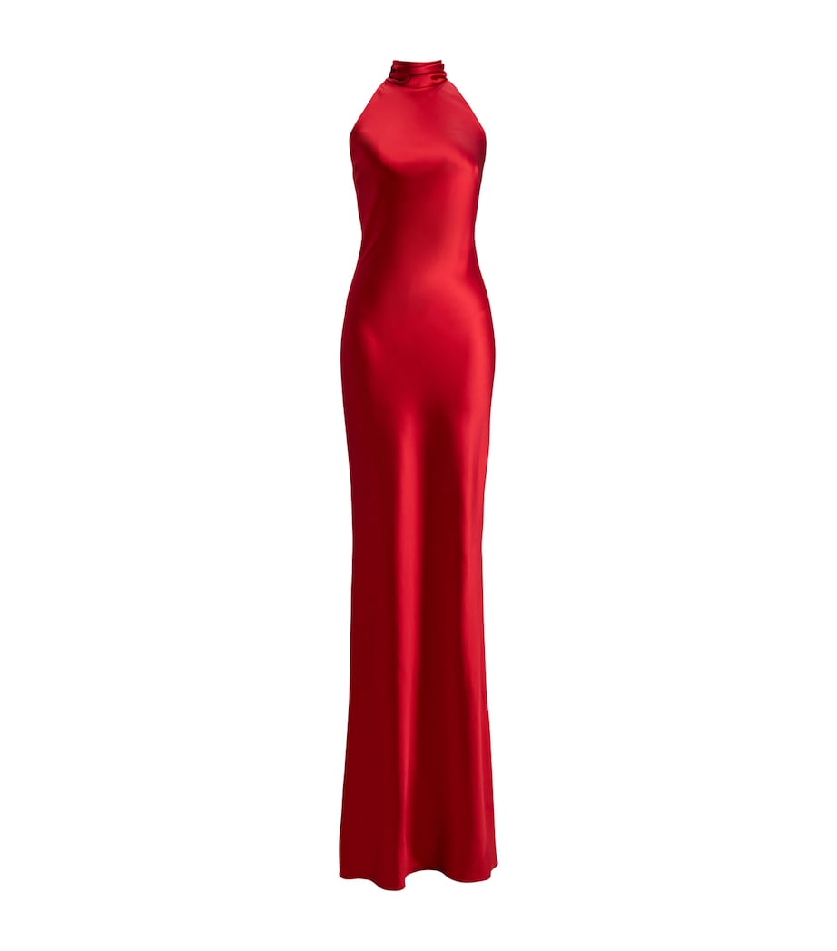 Ralph Lauren Collection Womens Chilton Maxi Dress Bright Red Image 1