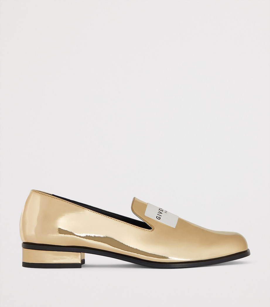 Calf Leather Metallic Tuxedo Label Loafers GOLDEN Image 2