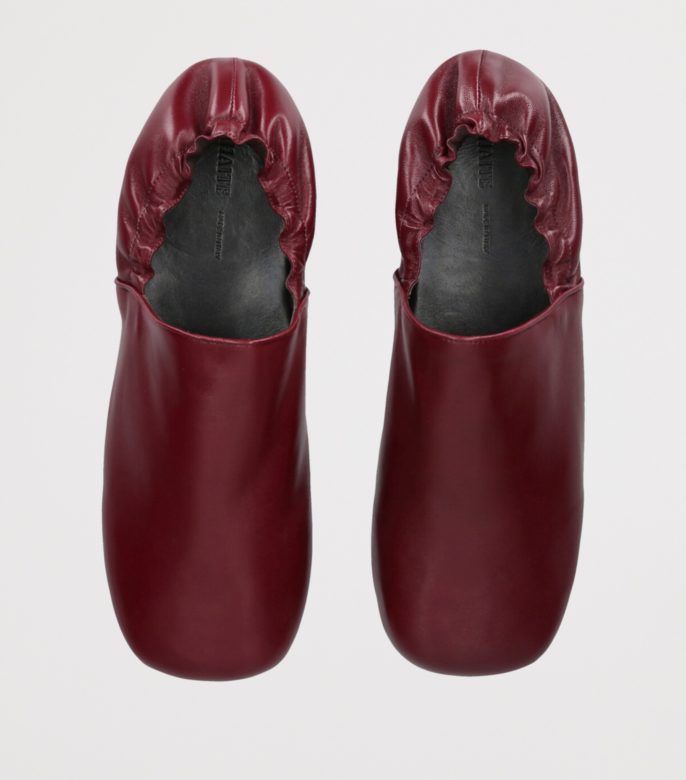 Khaite Leather Banks Flat Mules Wine Image 4