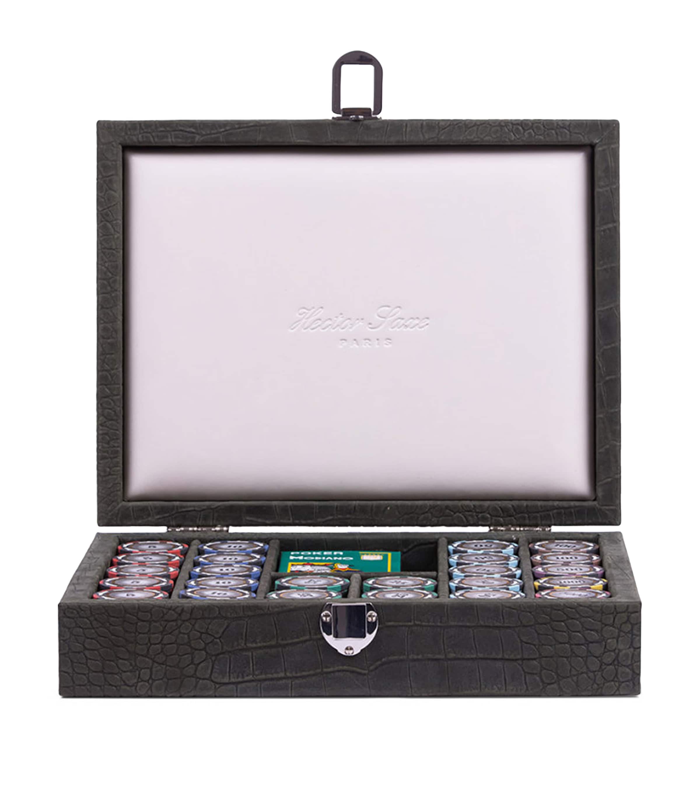 Hector Saxe Leather Alligator Poker Set | Harrods US