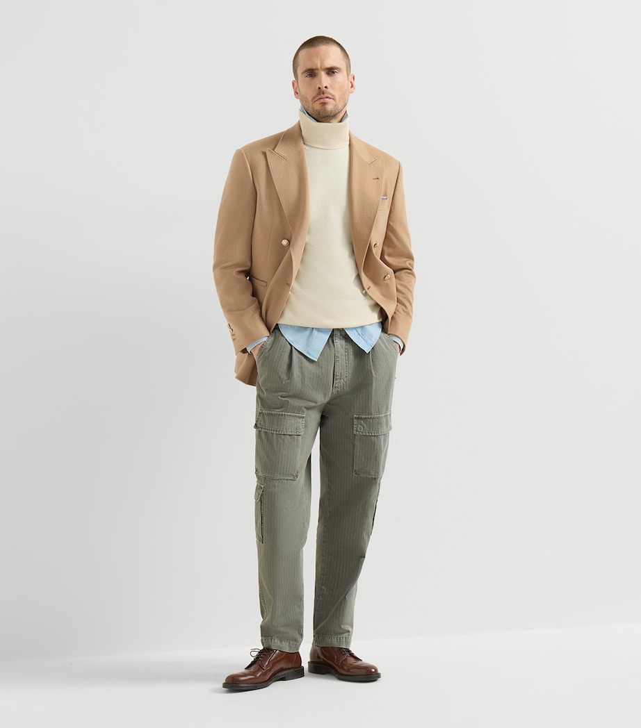 Brunello Cucinelli Mens Denim-Effect Chambray Shirt Image 3
