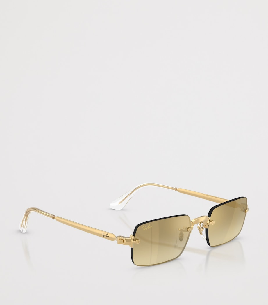 Ray-Ban By A$AP Rocky Rectangle Sunglasses Gold Image 6