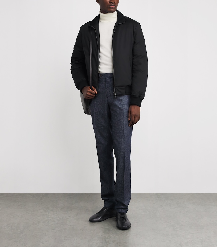 Leather Rib-Trim Sneakers MC012 Image 2