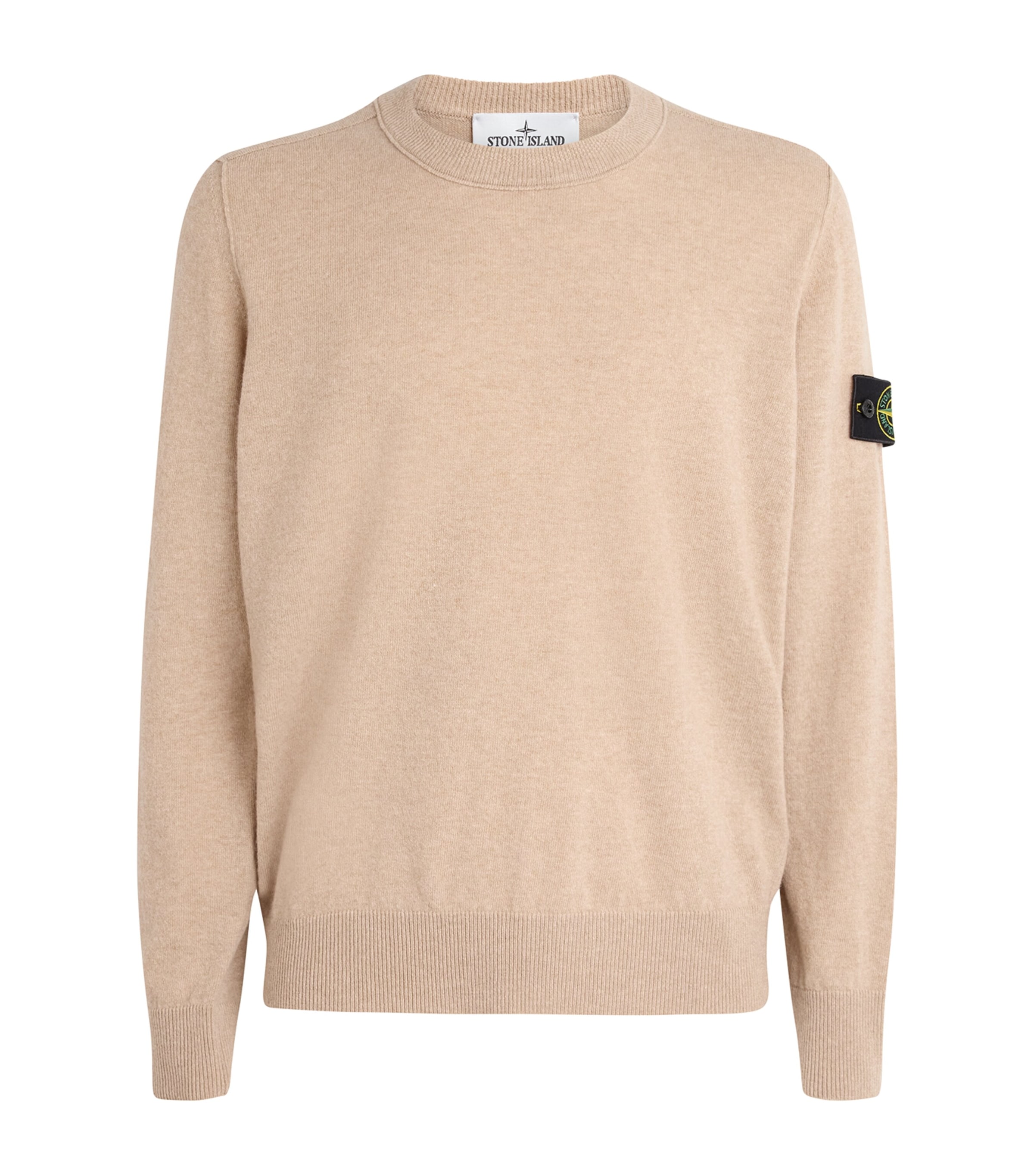 Stone Island Mens Virgin Wool Compass Logo Sweater Image 1