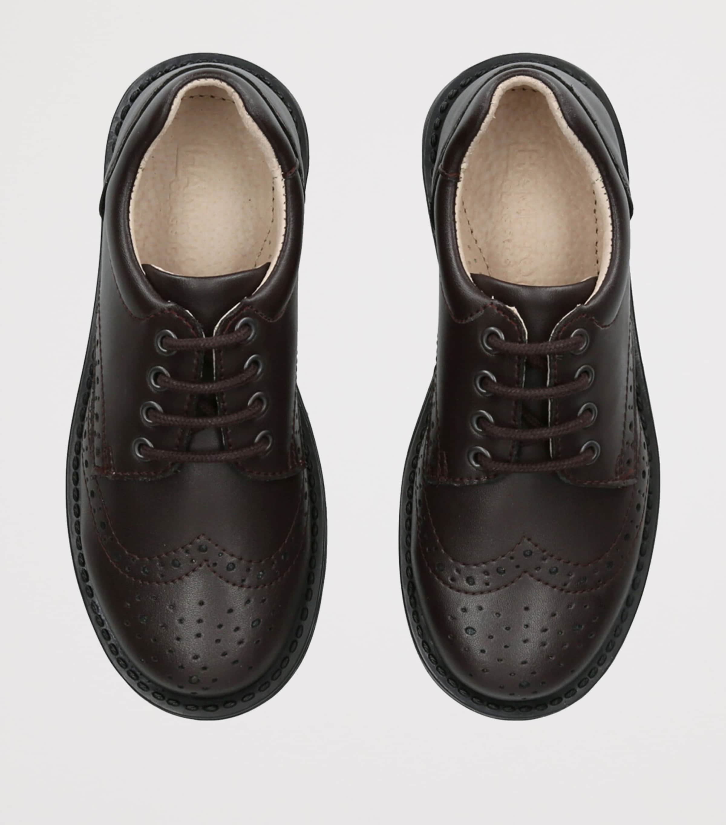 Leather Hamish School Shoes DARK BROWN Image 4