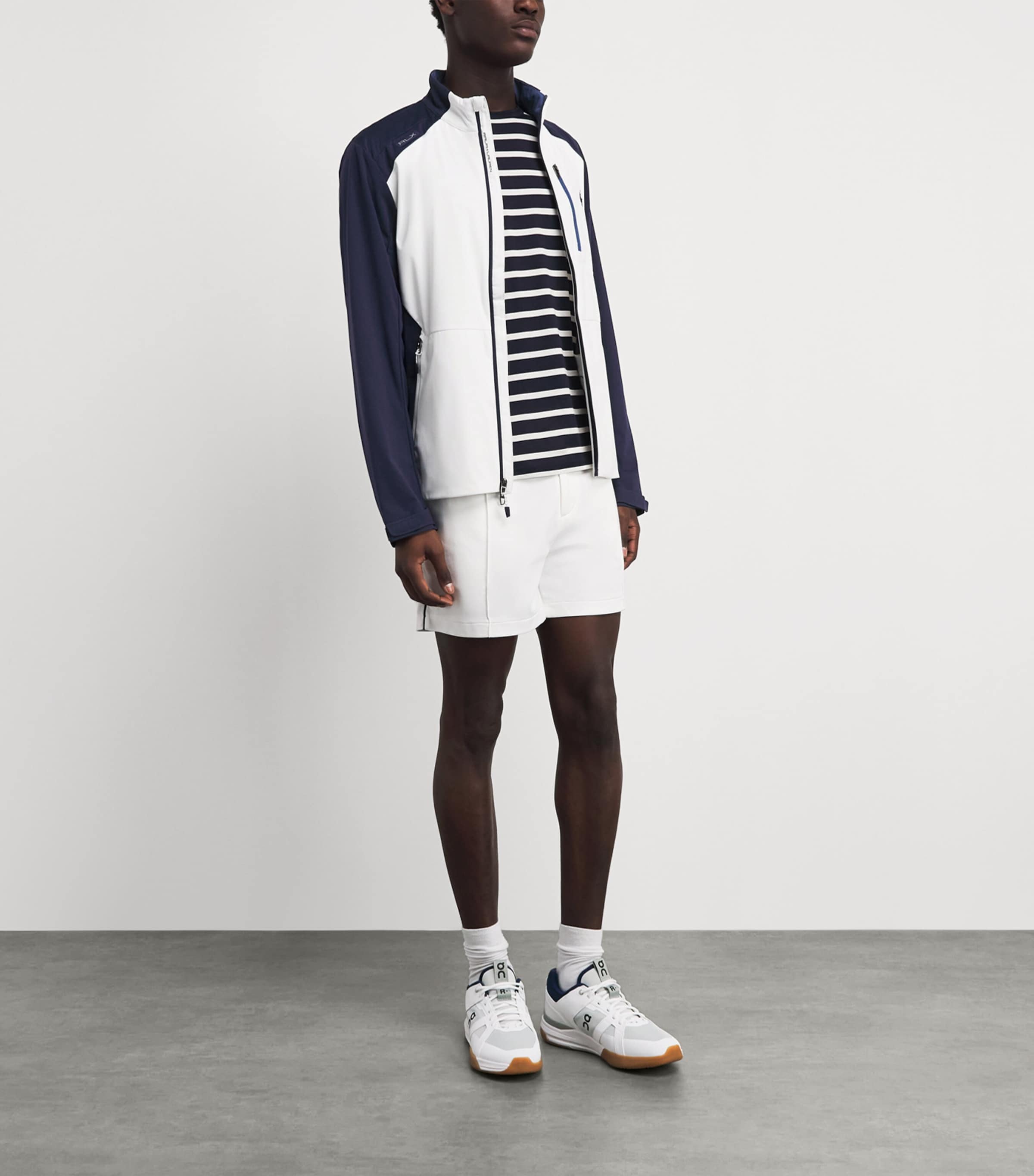 RLX Ralph Lauren Mens Colour-Block Packable Jacket White / Navy Image 2