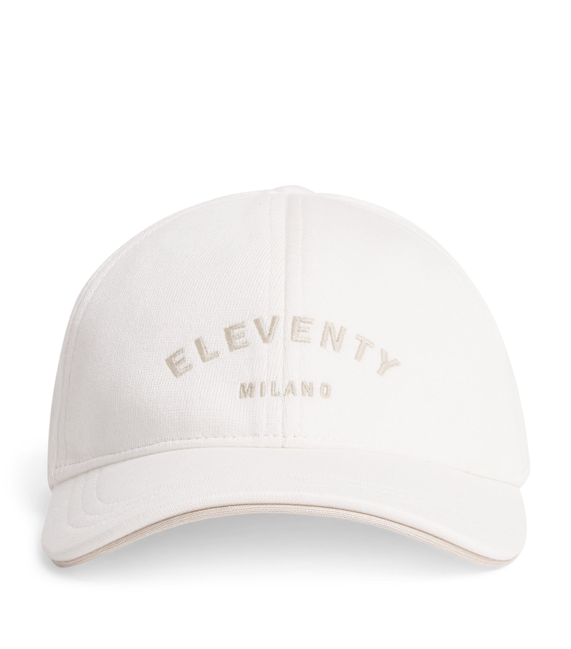 Eleventy Cotton Logo Baseball Cap Avorio Tortora Image 1