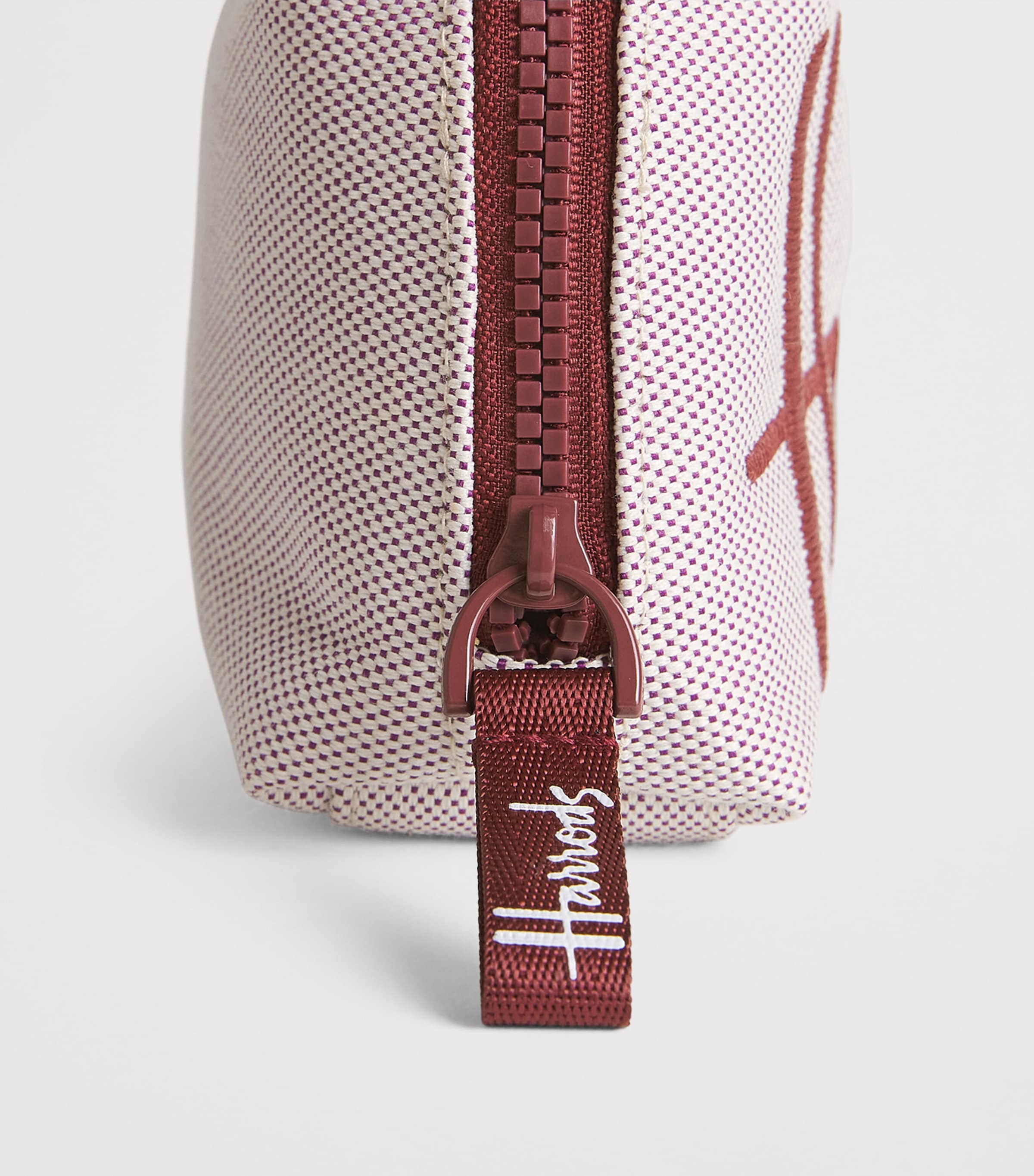 Harrods Small Logo Cosmetics Bag Neutral Image 3