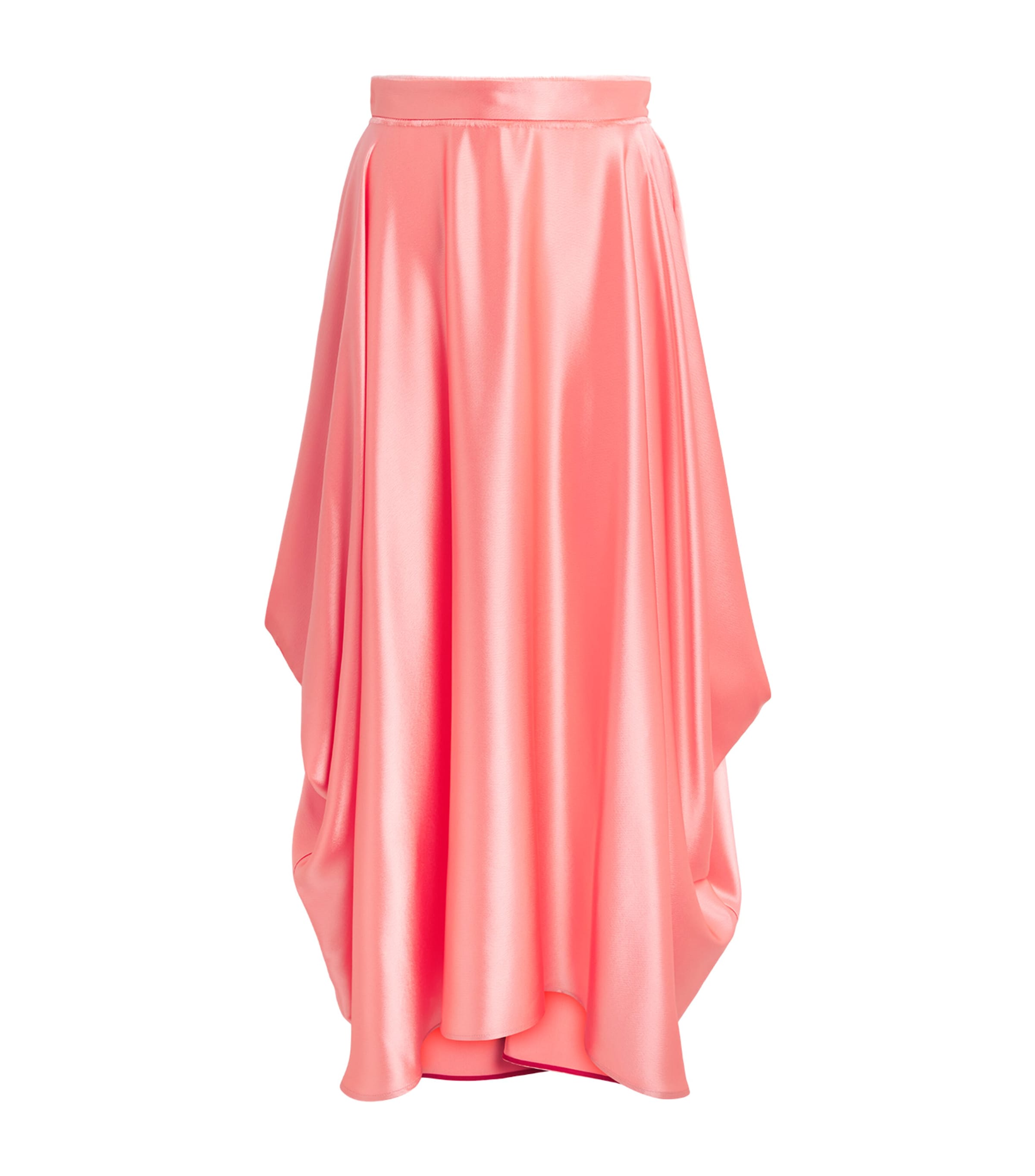 Roksanda Womens Satin Amari Midi Skirt Peach Pink Image 1