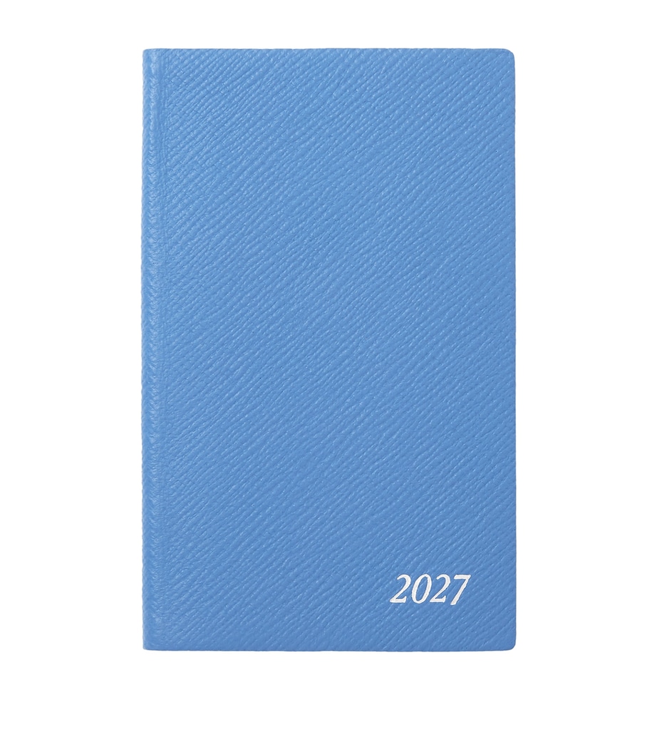 Smythson Leather Panama Weekly Diary 2027 Nile Blue Image 1