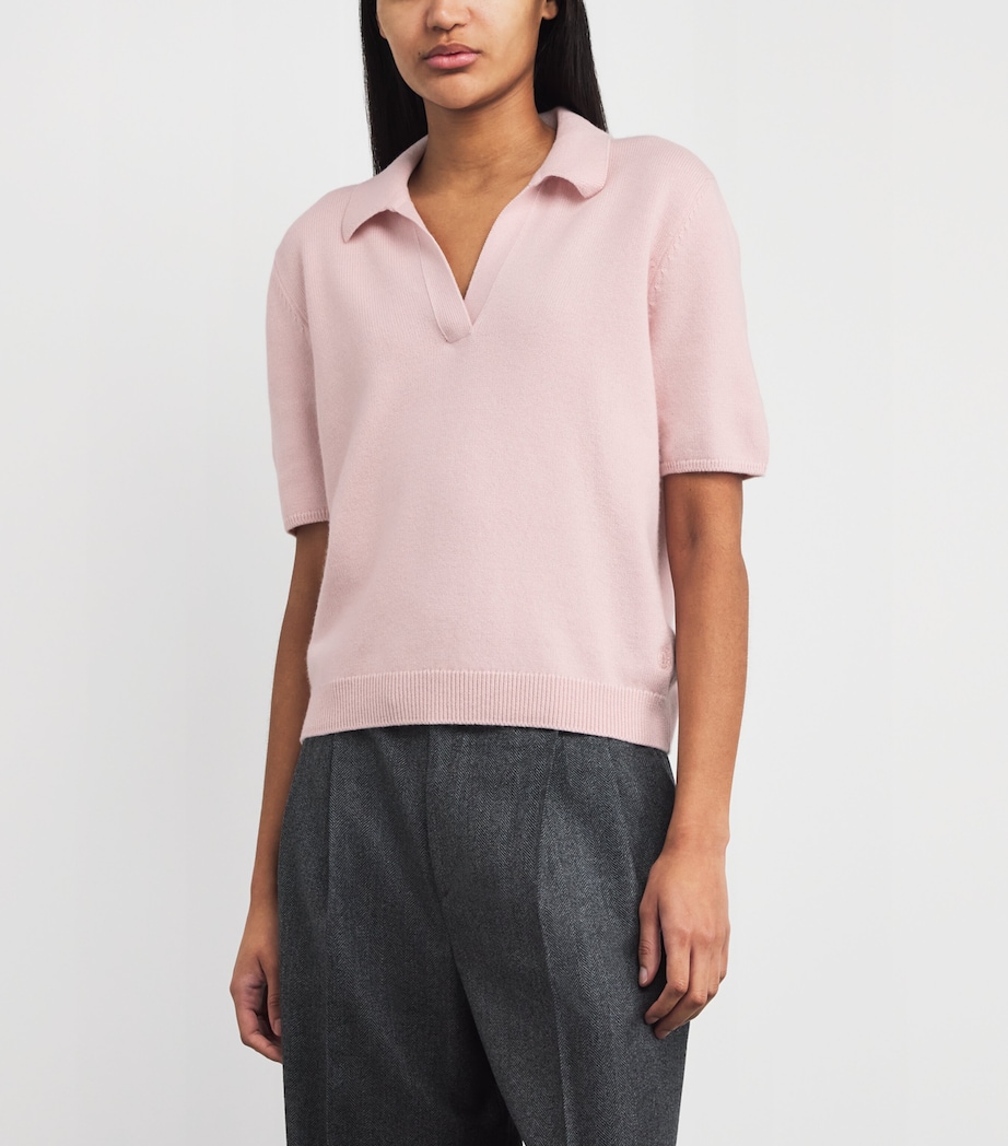 Harrods Womens Cotton-Cashmere Collared Sweater Cherry Blossom Image 4