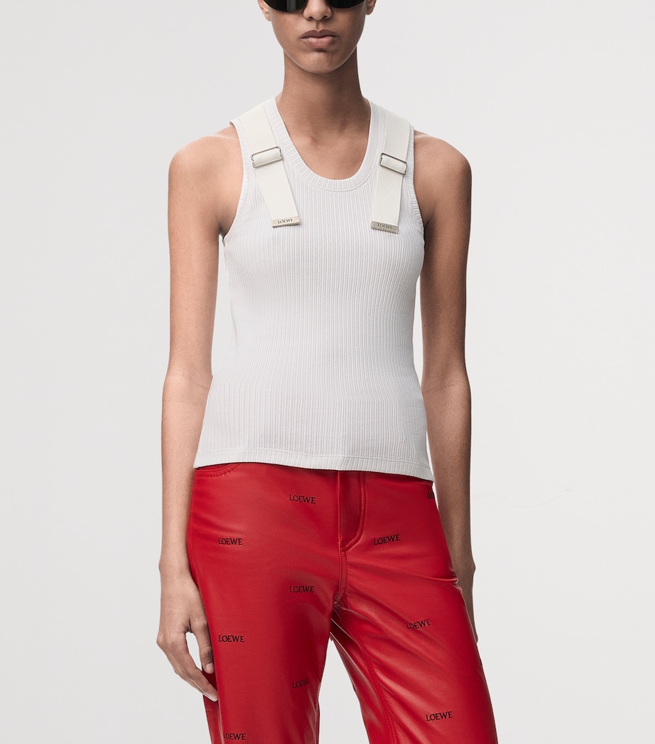 LOEWE Womens Embellished Tank Top White Image 3