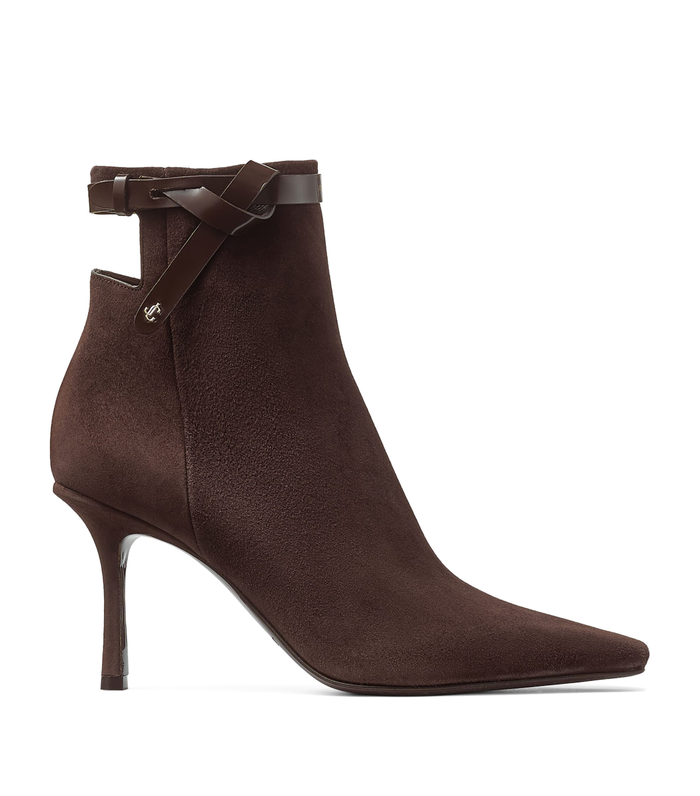 Jimmy Choo Camie Brown Ankle Boots With Knot Detail In Suede Woman In Brown