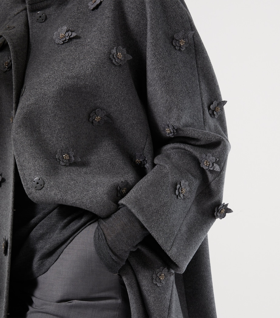 Virgin Wool Embellished Coat DARK GREY Image 5