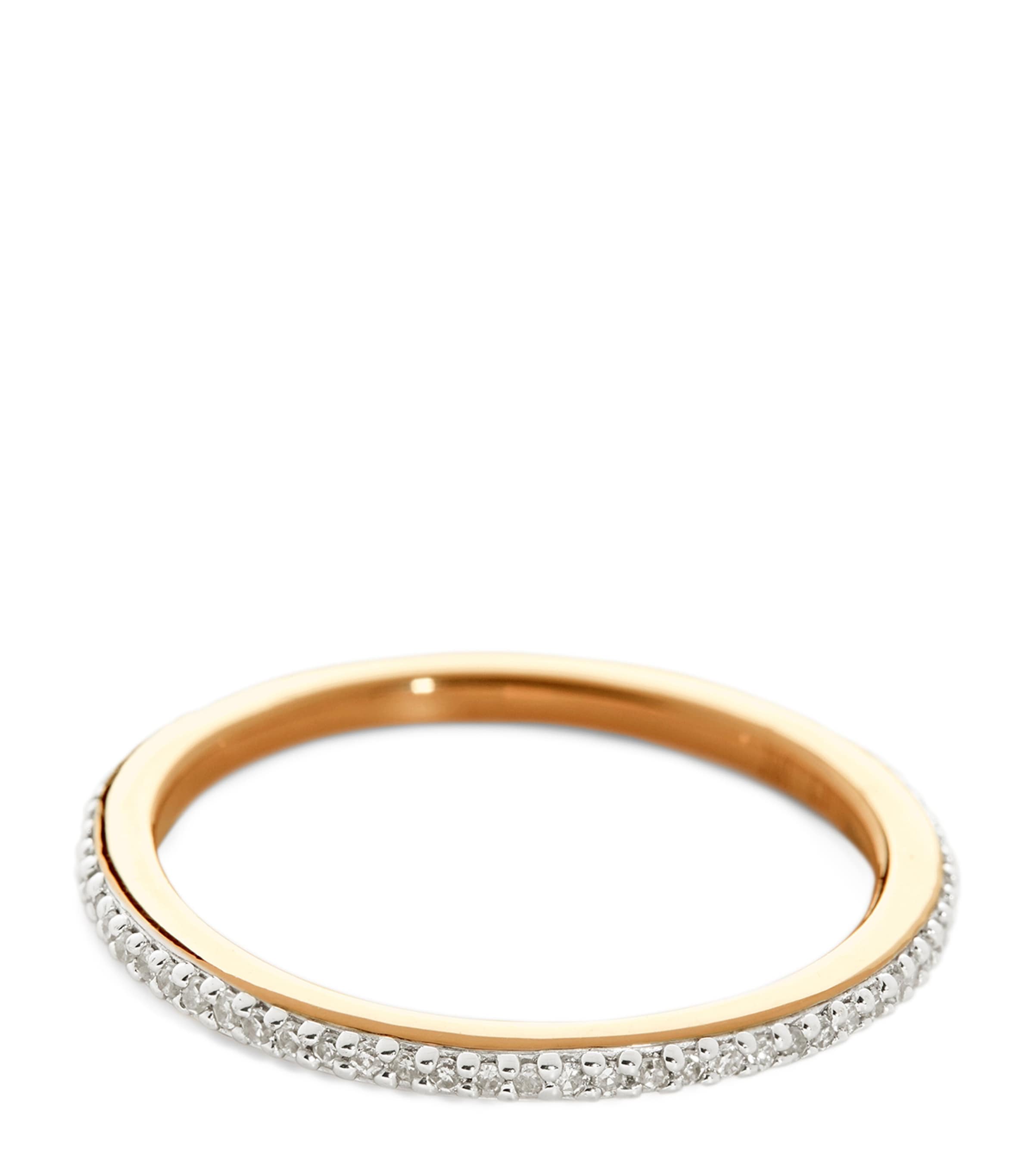 Monica Vinader Gold Vermeil And White Diamond Eternity Ring In Gold