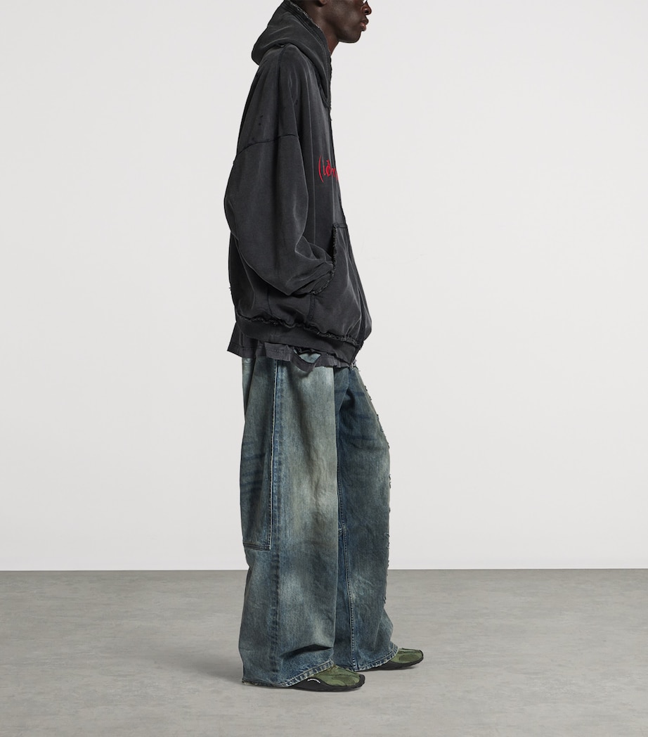 Balenciaga Mens Cotton Dirac Formula Zip-Up Hoodie Image 4
