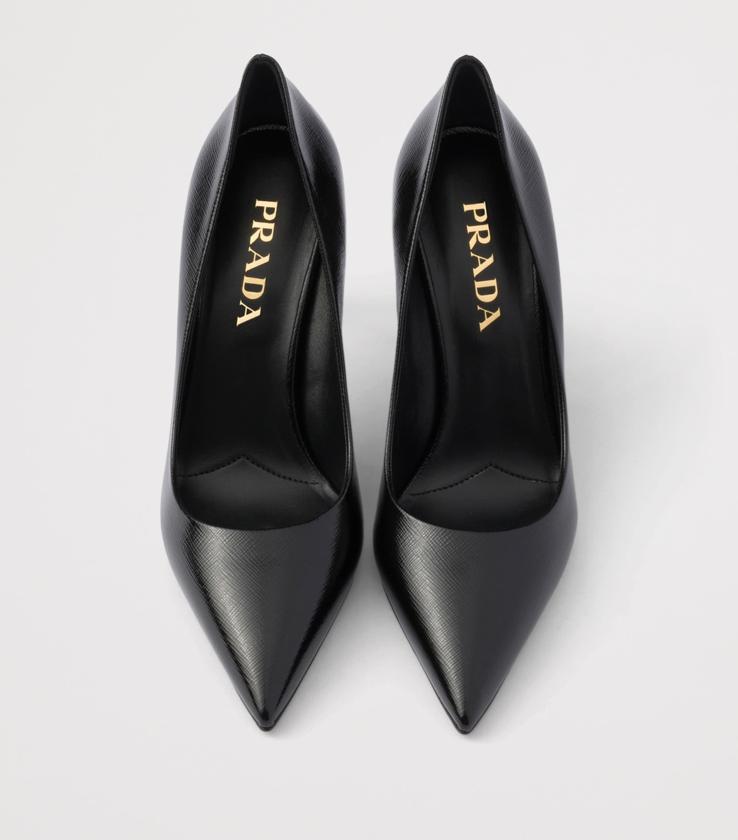 Prada Patent Saffiano Leather Pumps 85 Black Image 4