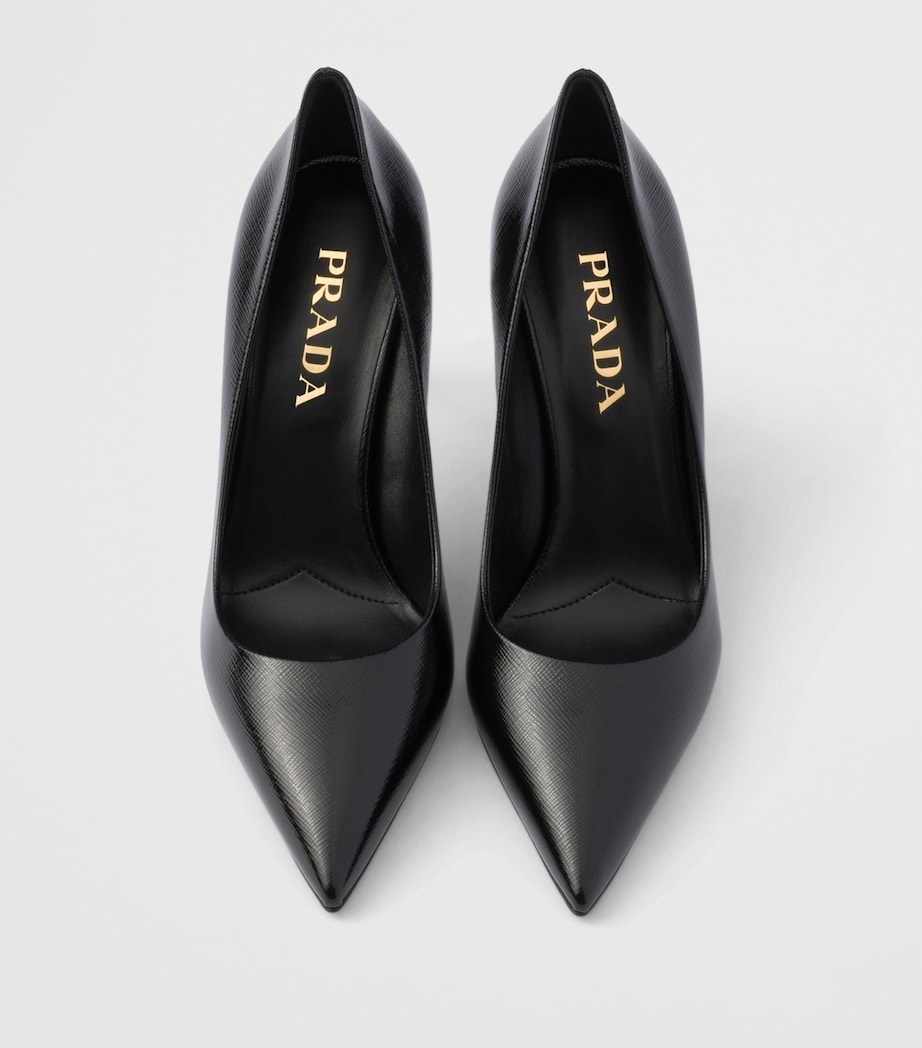 Prada Patent Saffiano Leather Pumps 85 Black Image 4