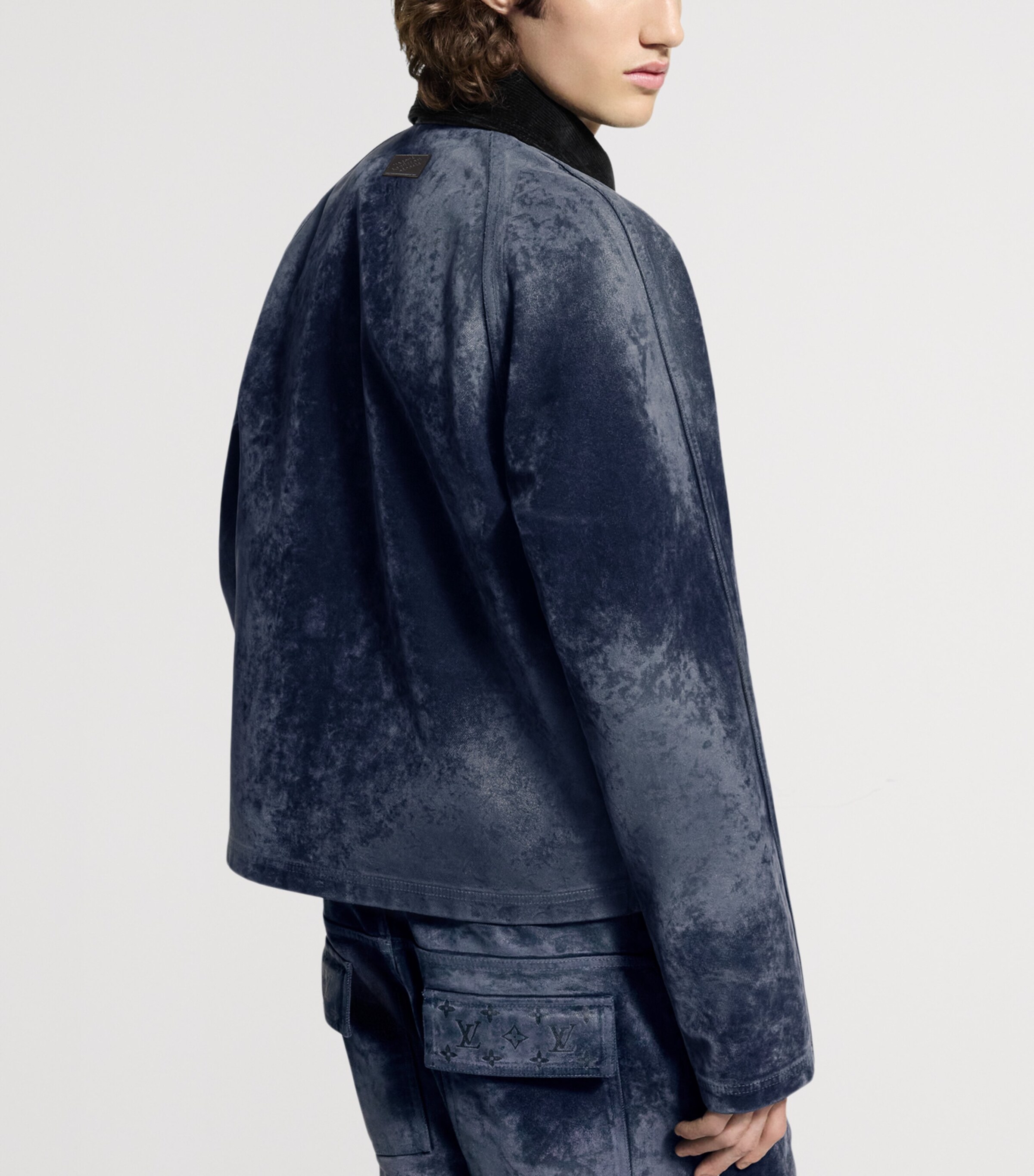 Velvet-Flocked Denim Jacket NIGHT SKY Image 3