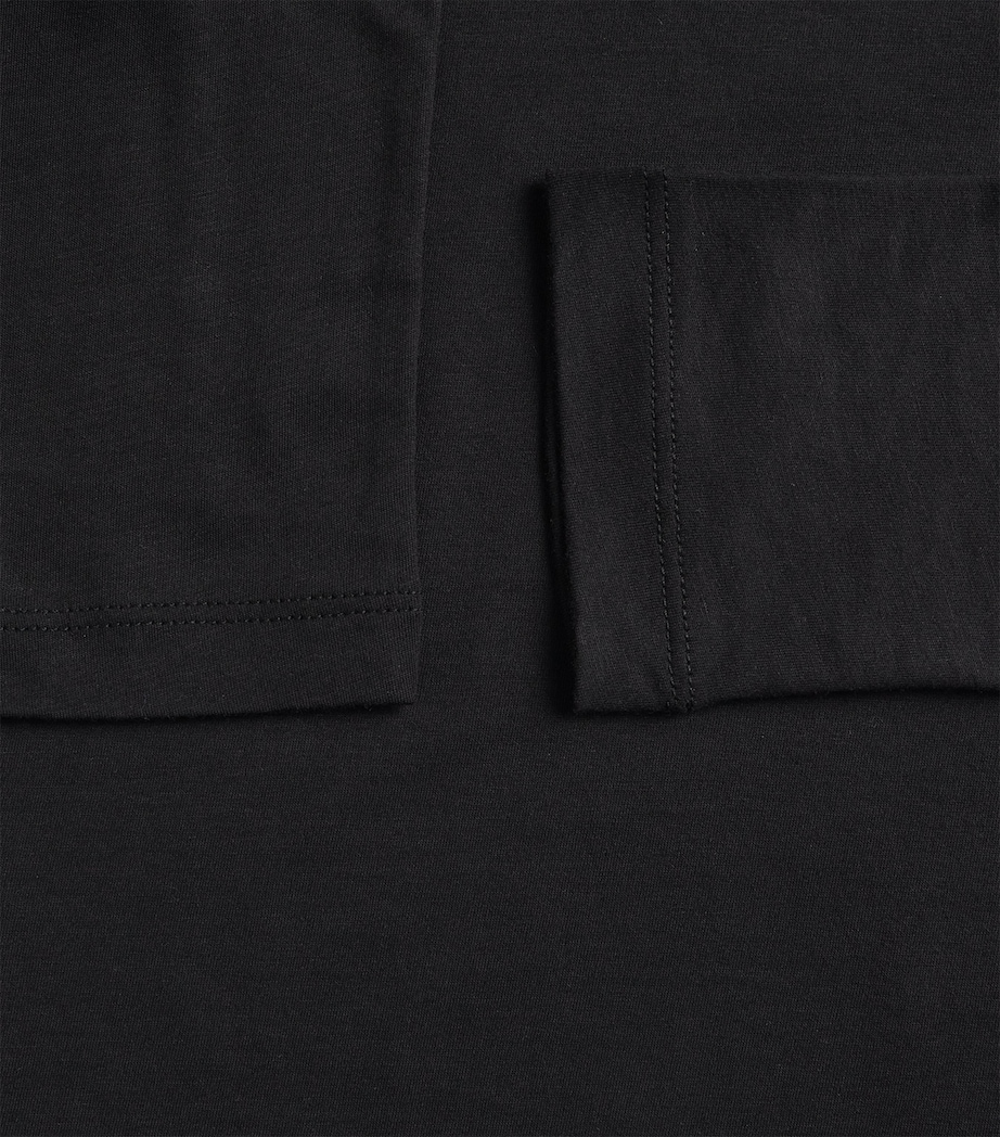 Cotton-Silk Long-Sleeve T-Shirt BLACK Image 5