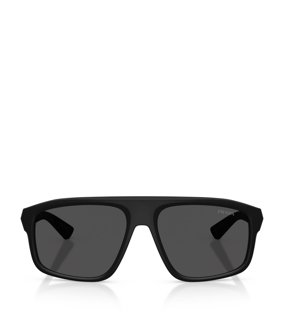 Prada Linea Rossa Irregular Sunglasses Black Image 1
