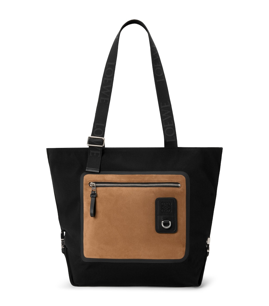 LOEWE Calfskin-Patch Flex Tote Bag Black/dark Gold Image 1