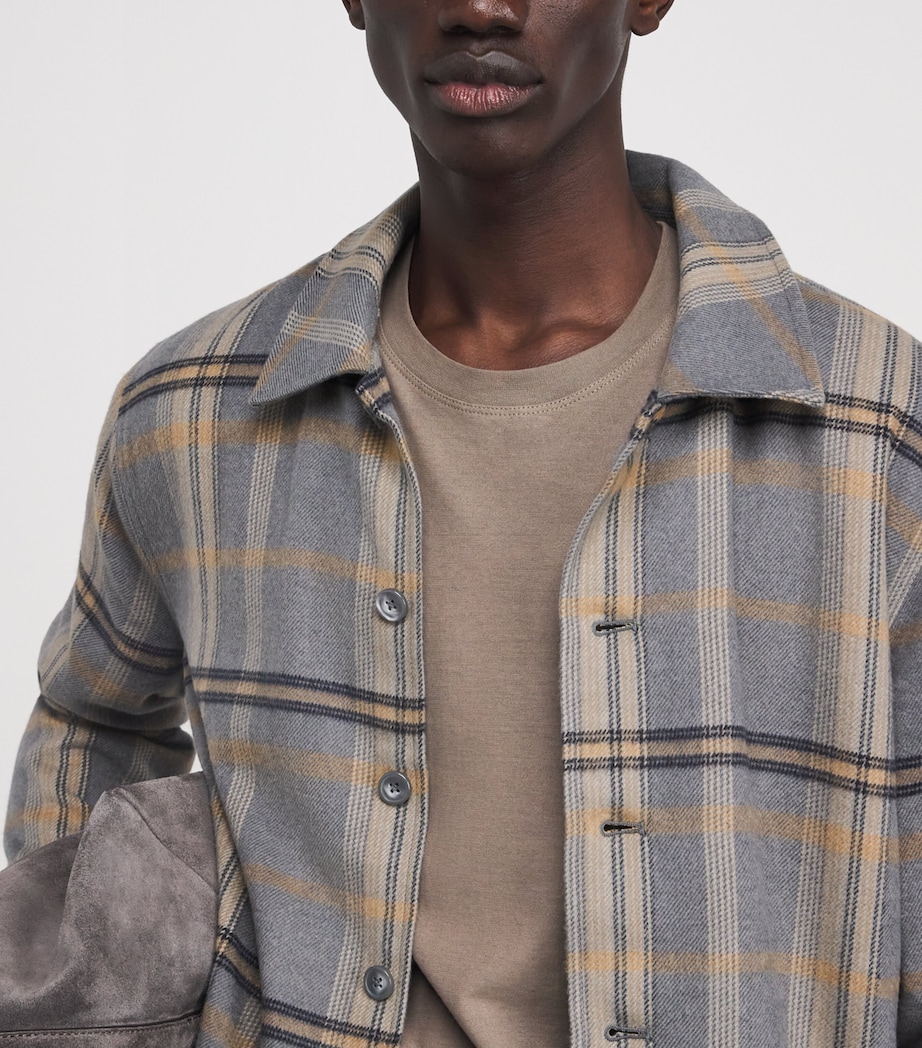 Fleece-Lined Telford Overshirt BLUE ASH PLAID Image 6