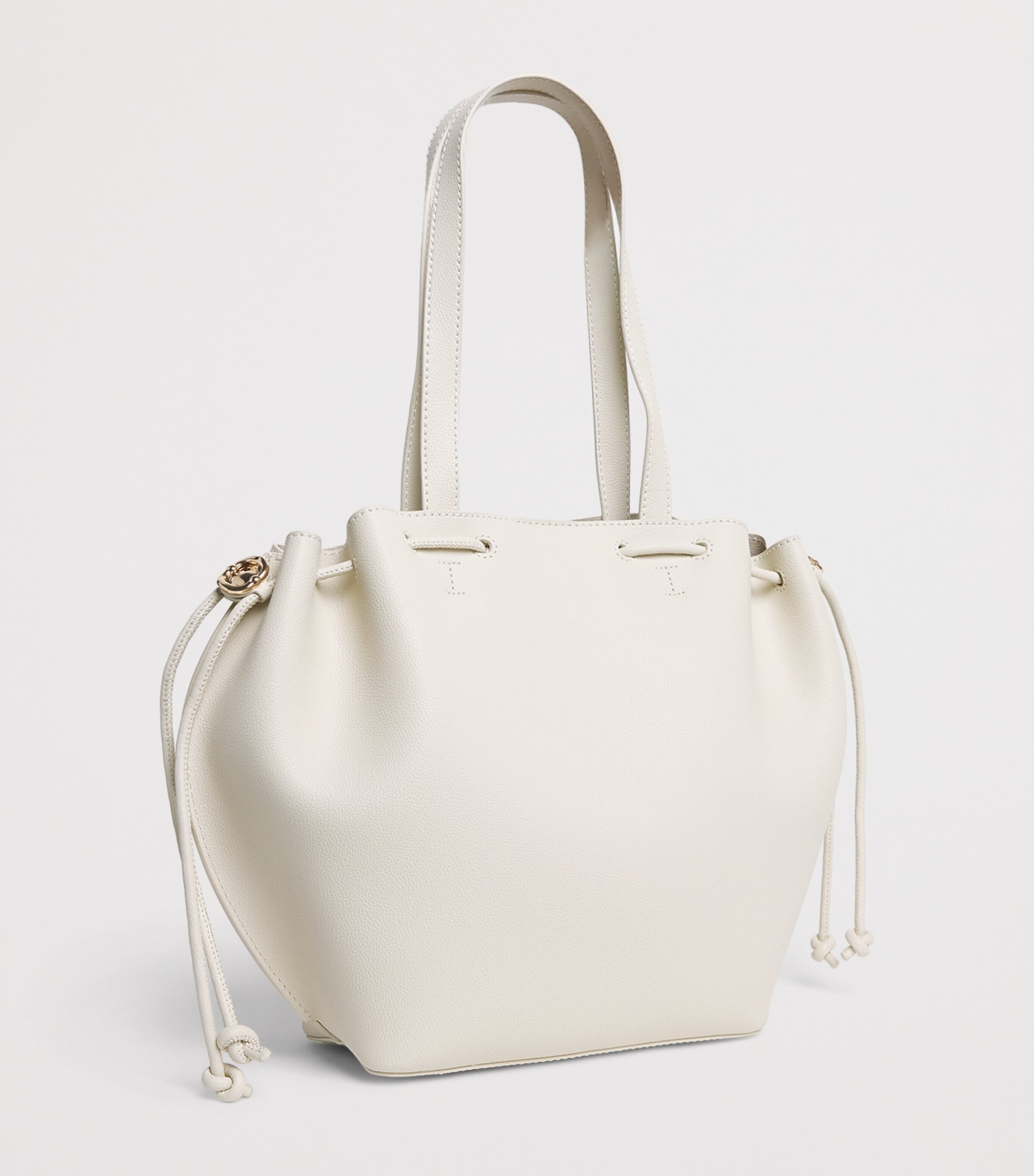 Claudie Pierlot Grained Leather Alban Tote Bag Ecru Image 3